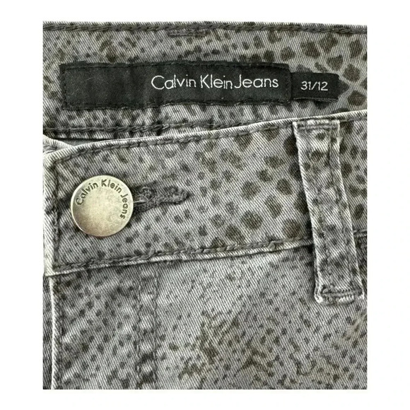 Calvin Klein Jeans Women's Gray Animal Print Jeggings Size 12 (31) - Picture 3 of 7